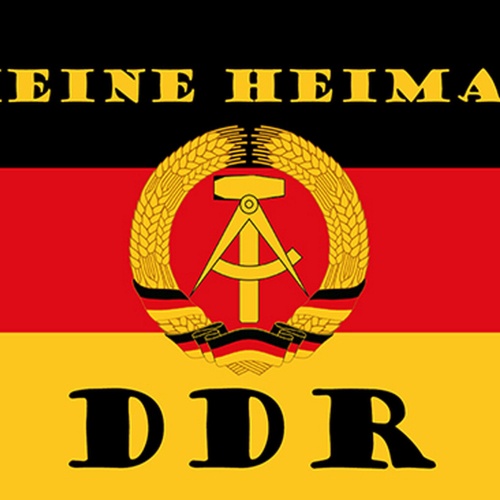 Schild Spruch Meine Heimat DDR Nationalflagge Hammer Zirkel JW