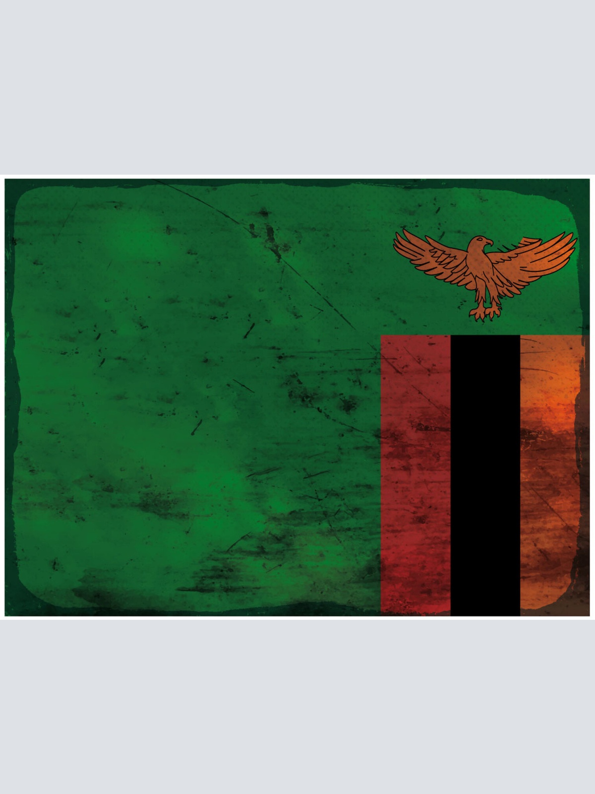Schild Spruch Nationalflagge Sambia JW