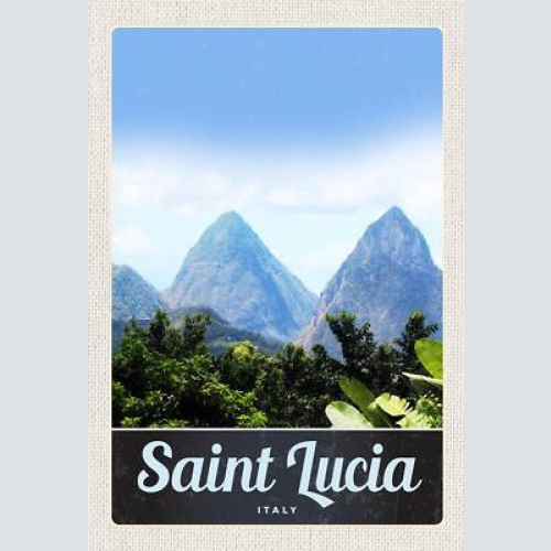Schild spruch saint lucia italy italien berge wald jw