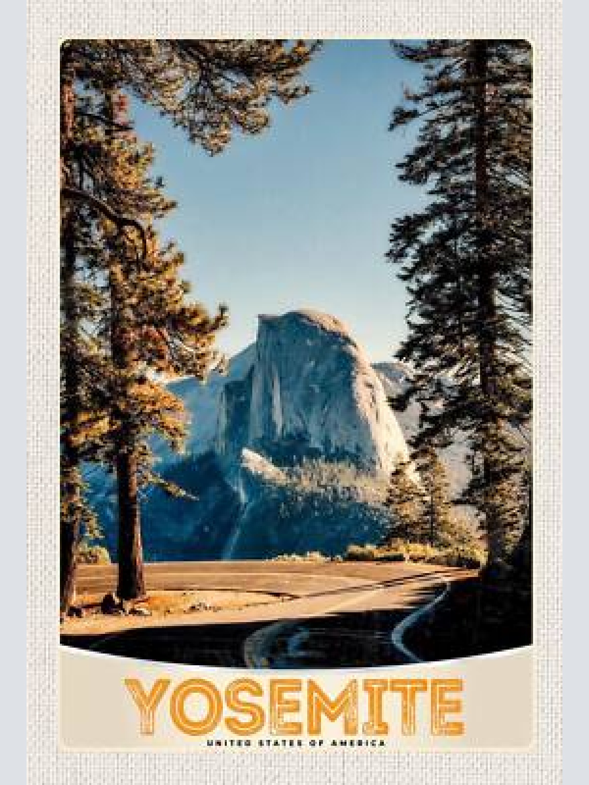 Schild spruch yosemite united states of america vereinigte staaten von amerikajw