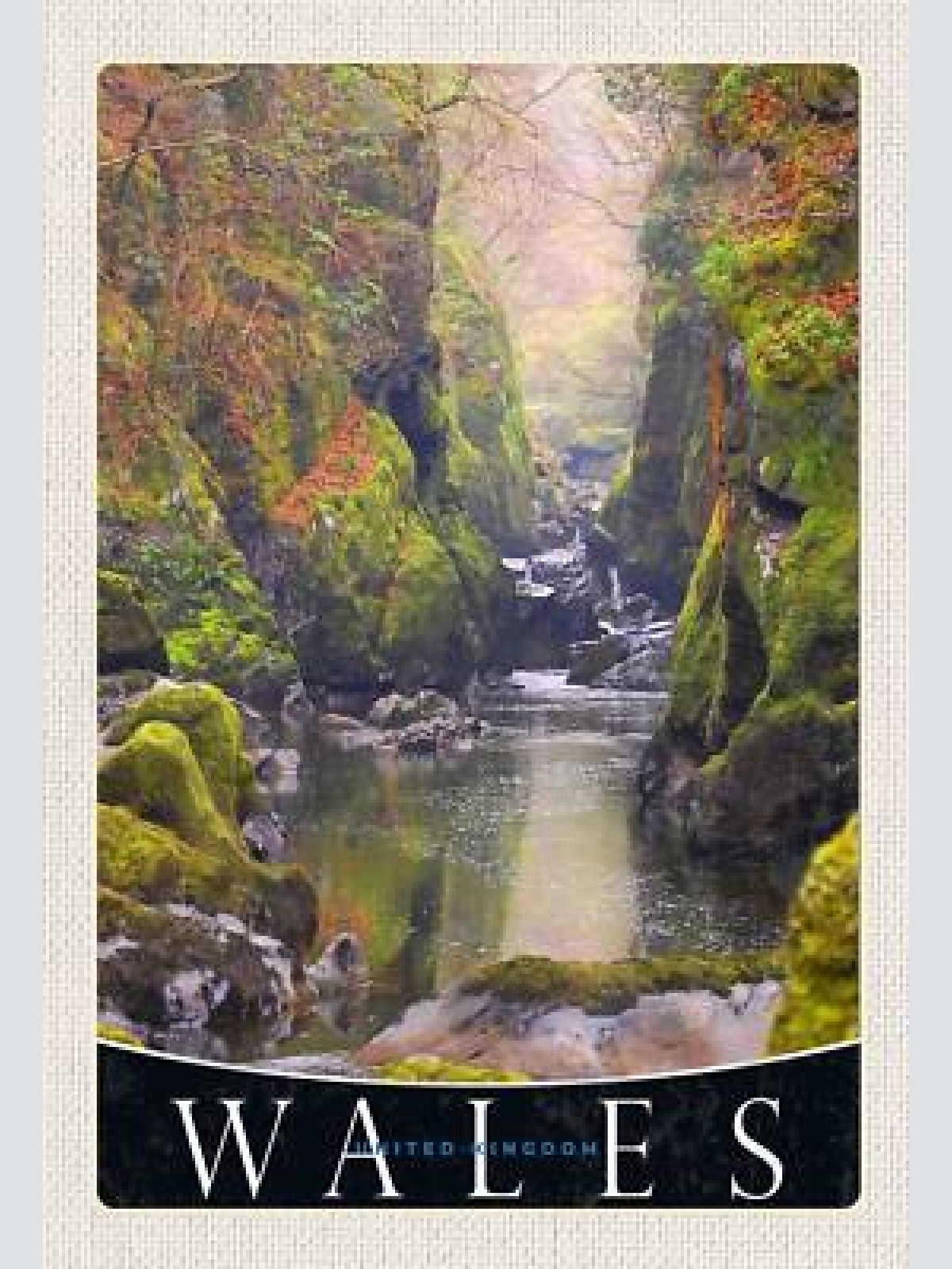 Schild spruch wales united kingdom vereinigtes königreich bach klamm wald jw