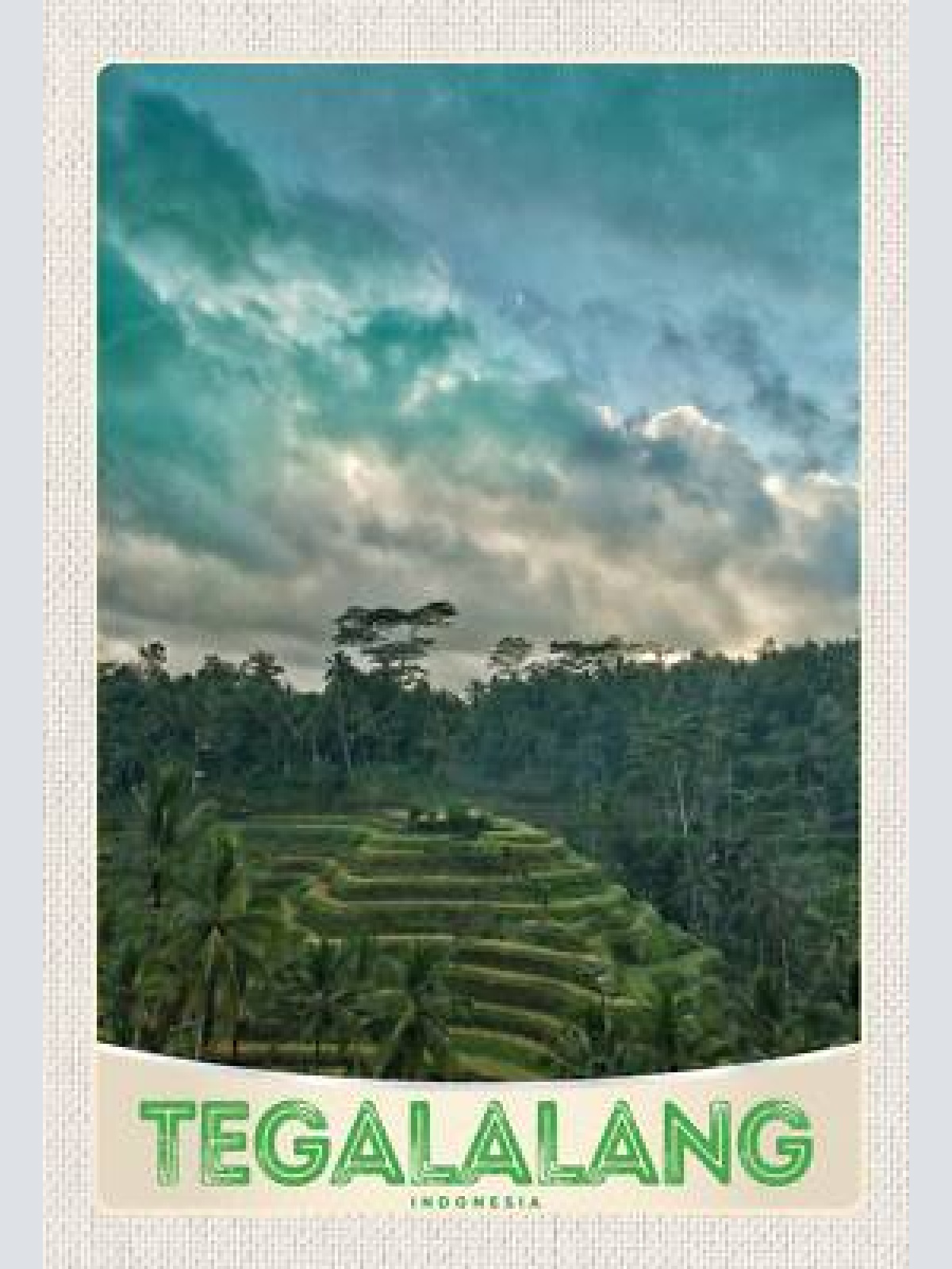 Schild spruch tegalalang indonesia wald plantage jw