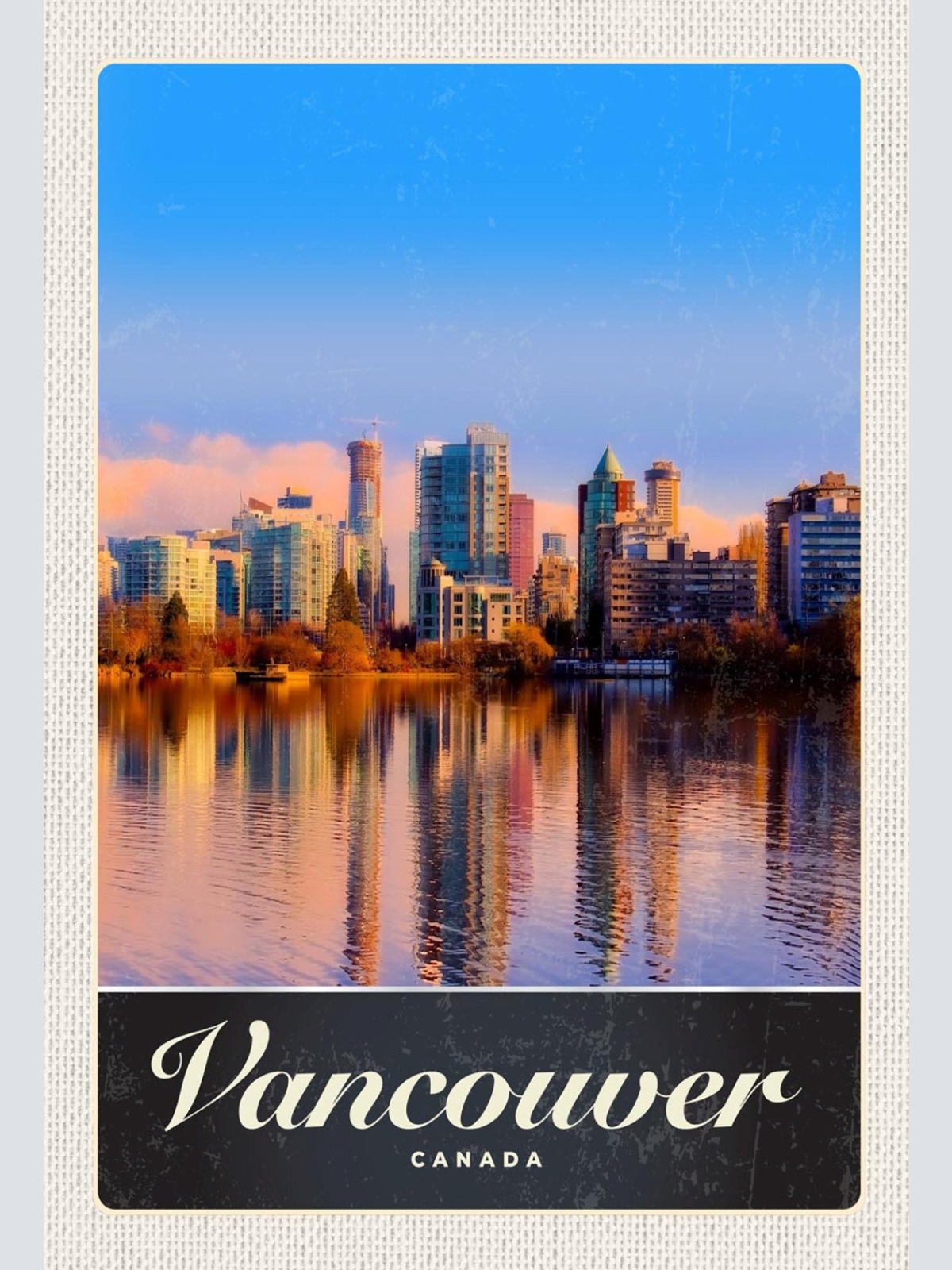 Schild Spruch Vancouver Canada Kanada Meer Hochhäuser JW