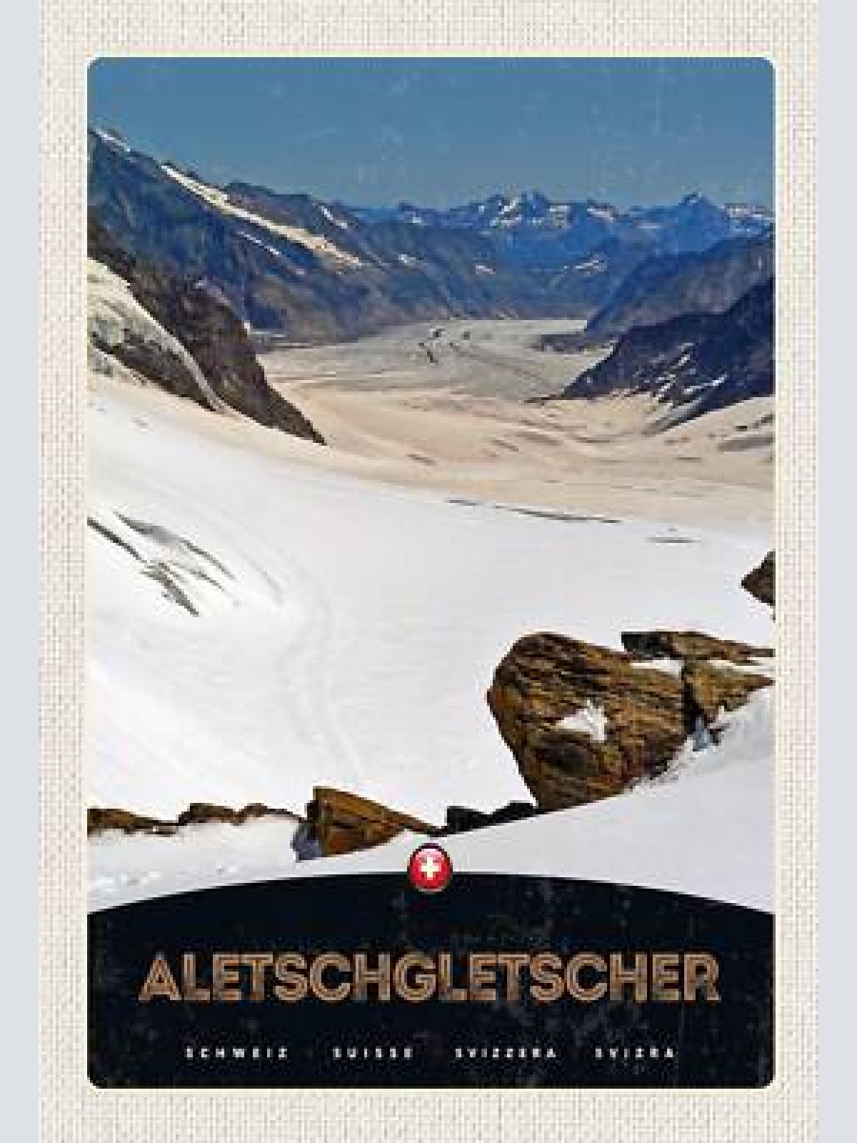 Schild spruch aletschgletscher switzerland schweiz berge schnee jw