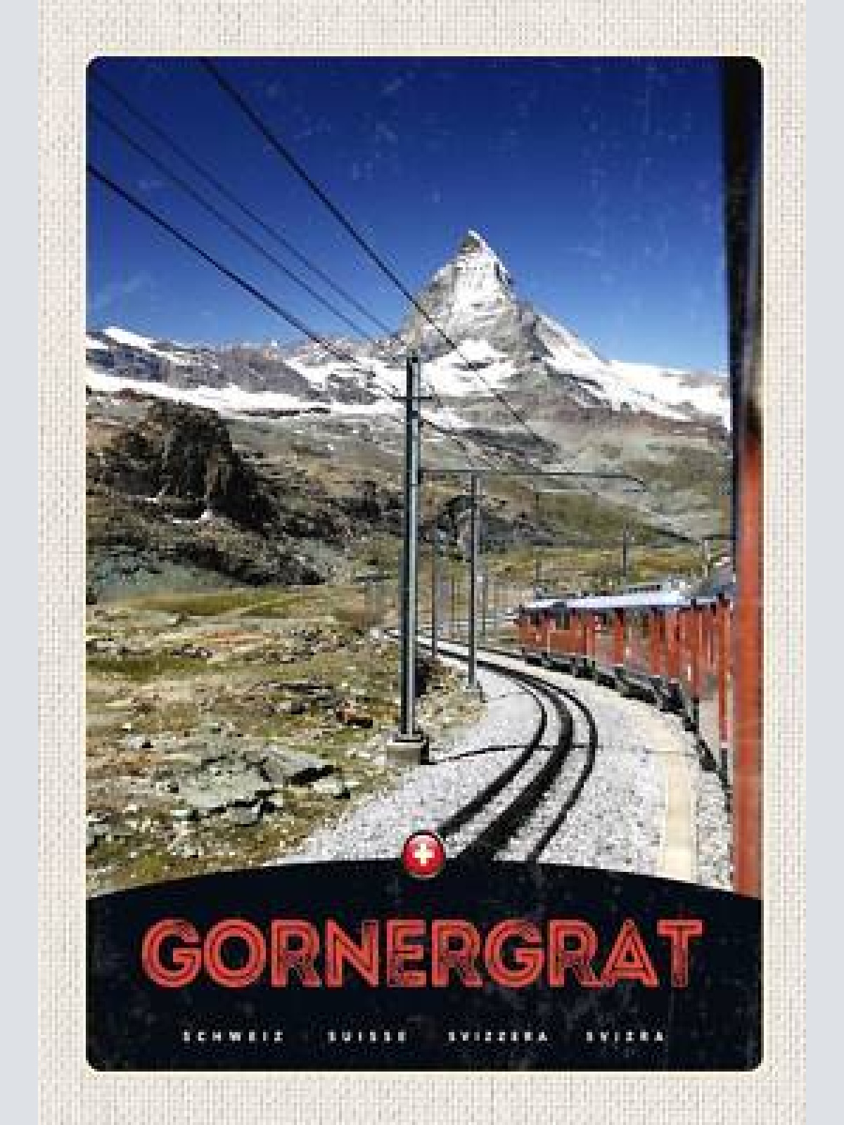 Schild spruch gornergrat eisenbahn matterhorn berge switzerland schweiz jw