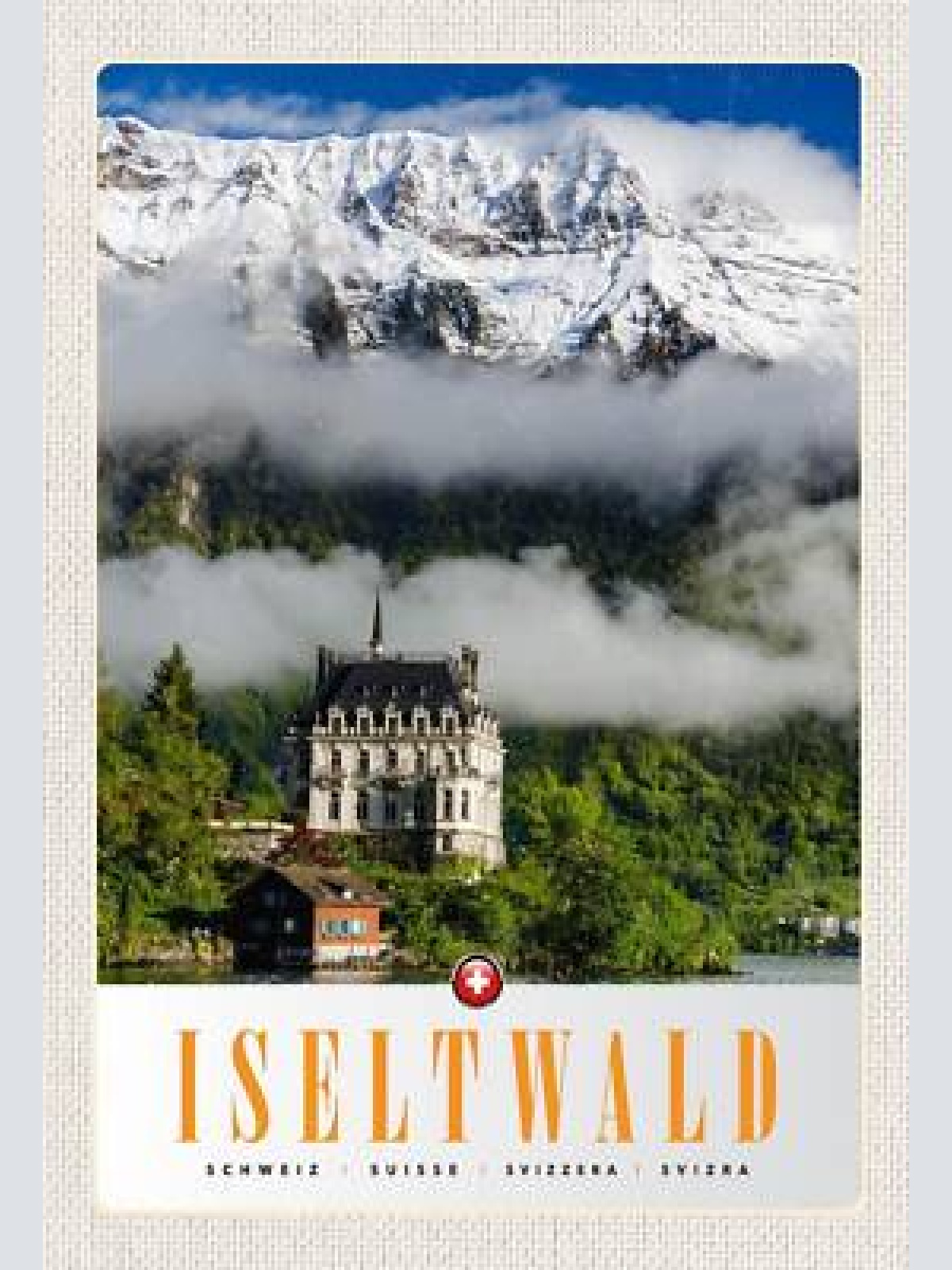 Schild spruch iseltwald switzerland schweiz see berge schloss  jw