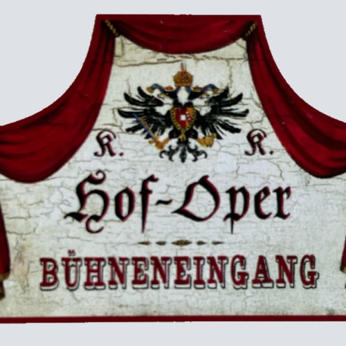 KuK Nostalgie Holzschild Hof-Oper Bühneneingang Oper Eingang Schild