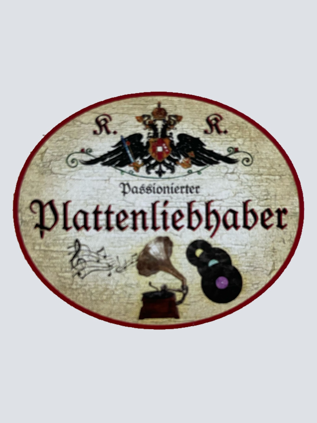 KuK Nostalgie Holzschild Passionierter Plattenliebhaber Vinyl Sammler LP Schild