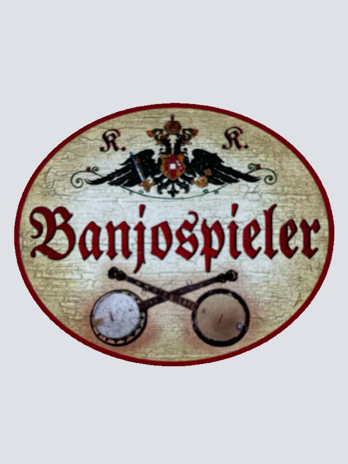 KuK Nostalgie Holzschild Banjospieler Banjo Musiker Musik Schild