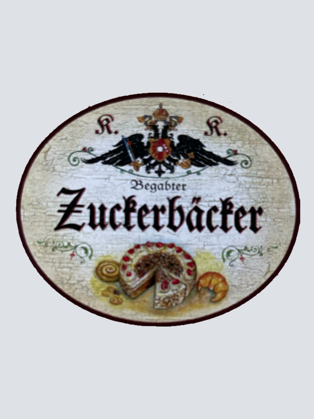 KuK Nostalgie Holzschild Begabter Zuckerbäcker Konditor Kuchen Backen Schild