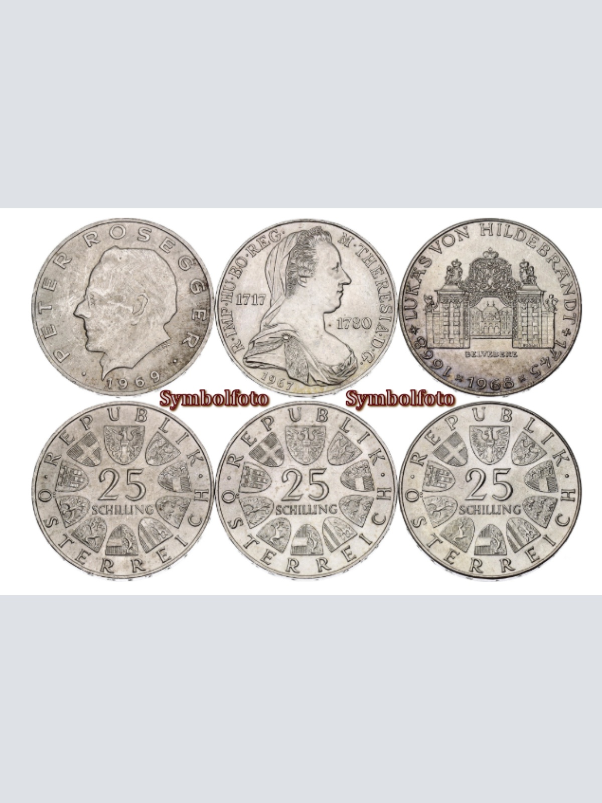 25 Schilling Silber Münzen div.  Jahrgänge Silber kostenloser Versand  A und D