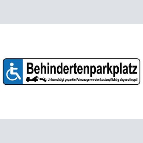 Schild behinderten parkplatz parken behinderung auto 46 x 10 blech od. holz