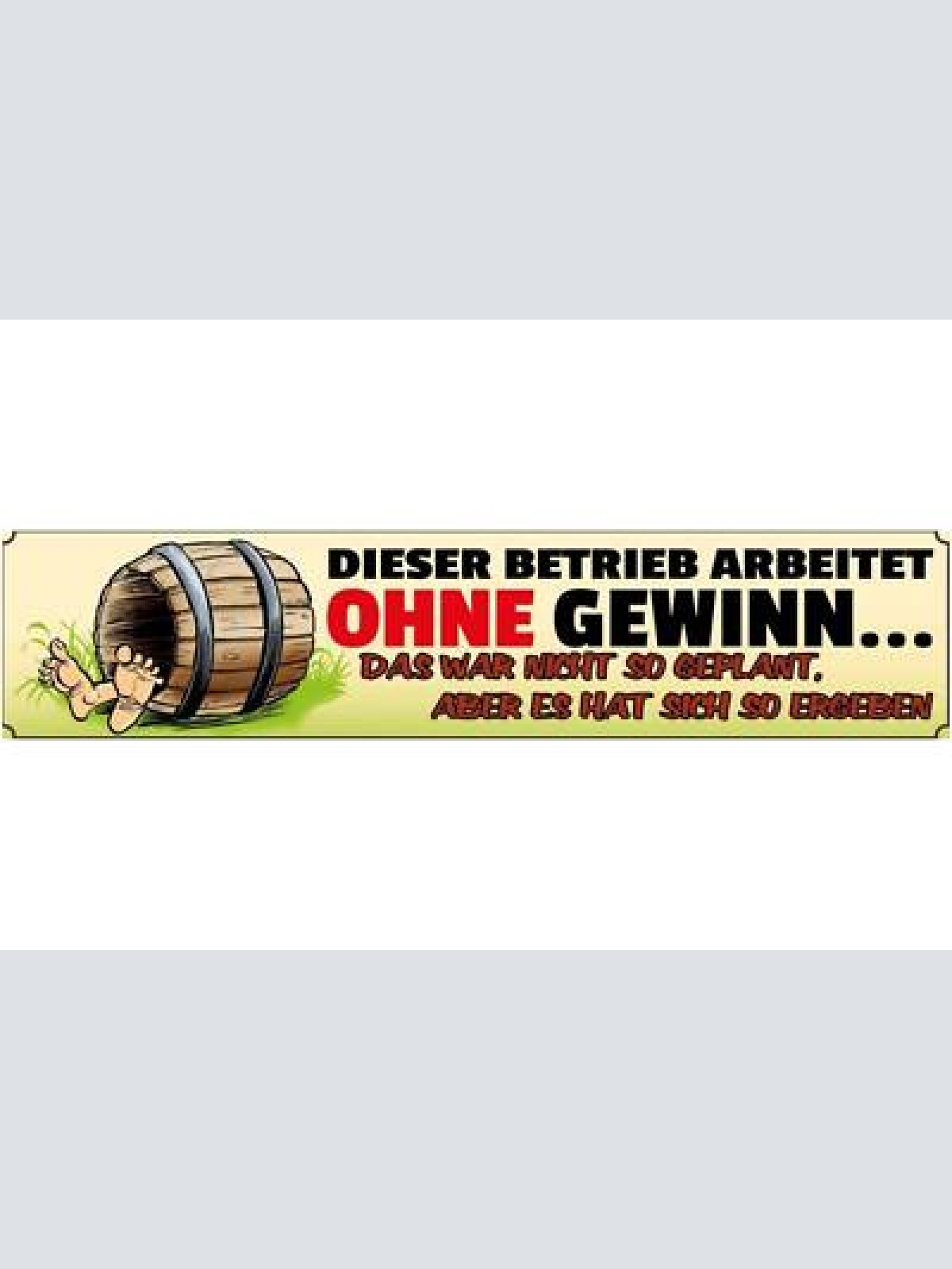 Schild betrieb ohne gewinn firma verlust arbeit job plan 46 x 10 blech od. holz