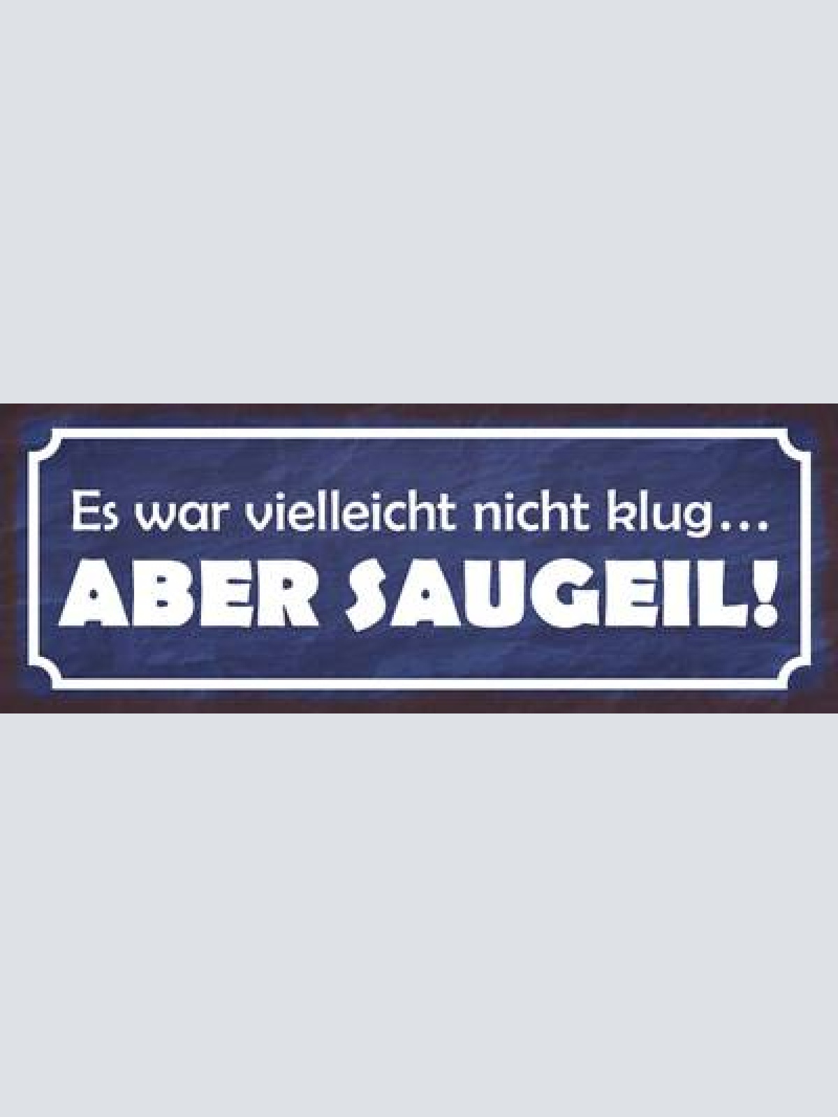 Schild es war vielleicht nicht klug aber saugeil dumm 27x10 blech od.holz
