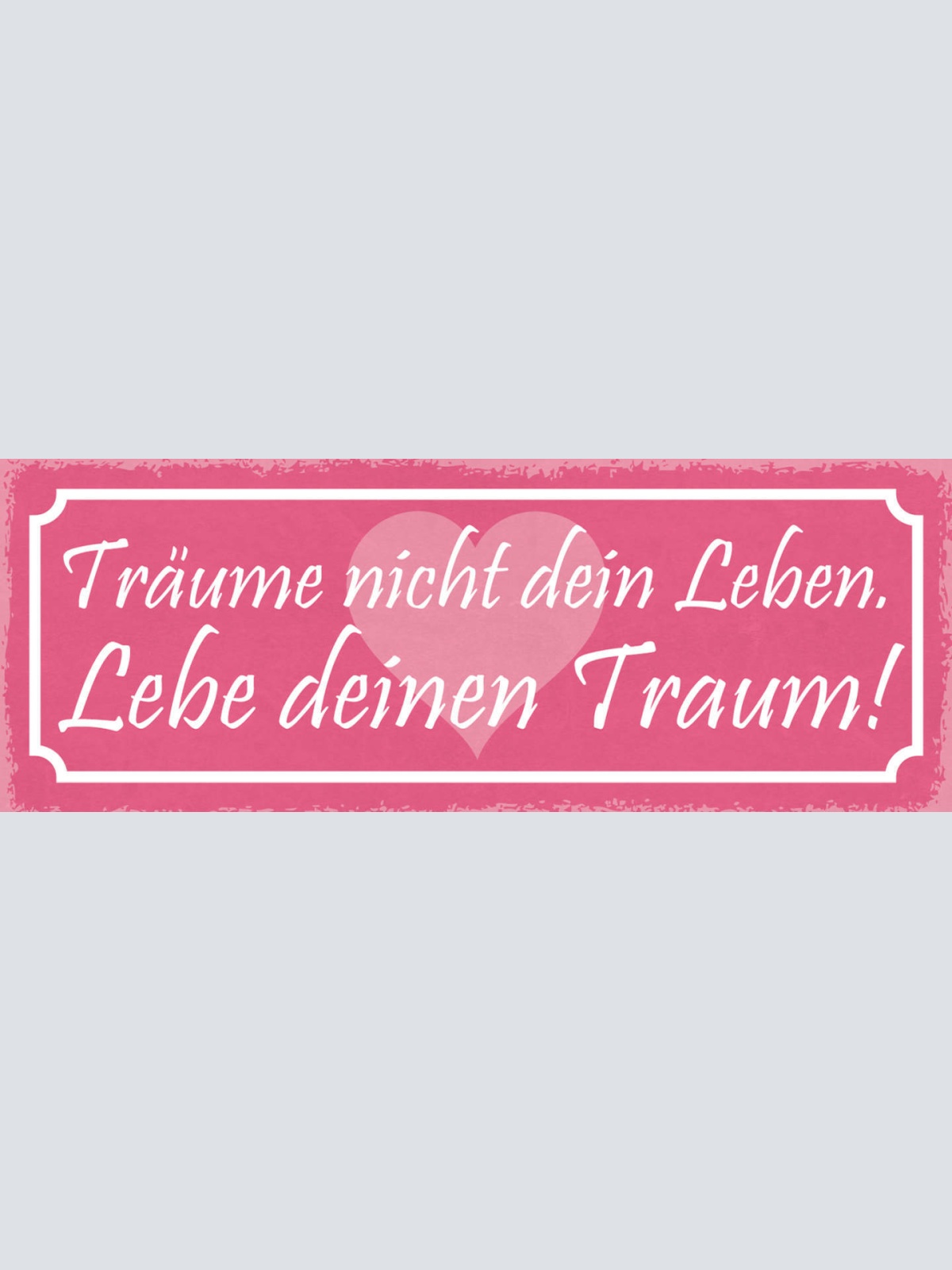 Schild Träume Nicht Dein Leben Lebe Deinen Traum Wunsch Ziel 27x10 Blech od.Holz