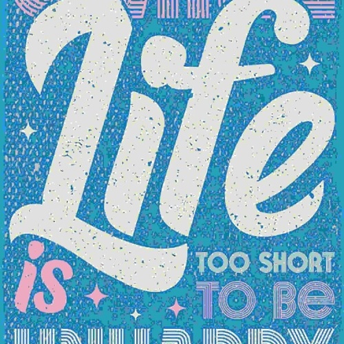 Schild Smile Life Is Too Short To Be Unhappy Lachen Leben 27x10 Blech od.Holz