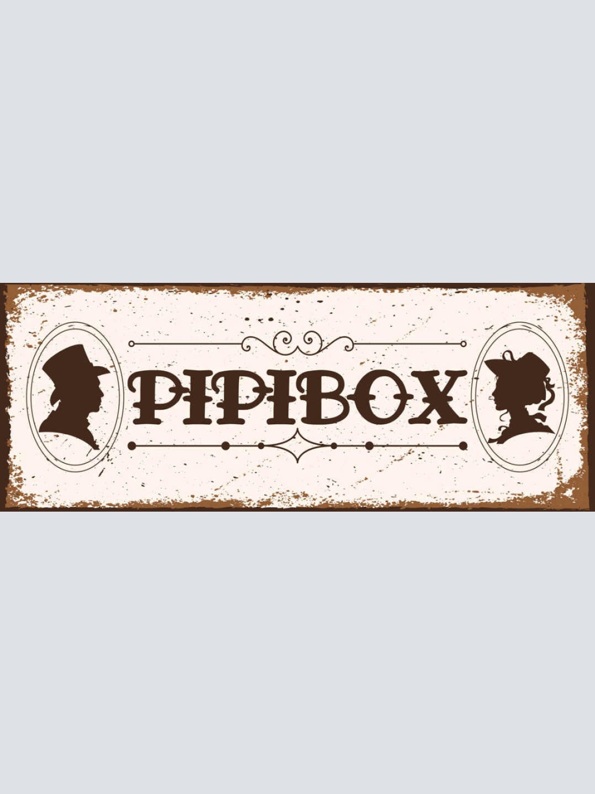 Schild Pipi Box Toilette WC Klo Damen Herren 27x10 Blech od.Holz