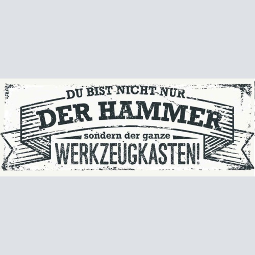 Schild Du Bist Nicht Nur Der Hammer Sondern Der Ganze Werkzeugkasten Liebe 27x10