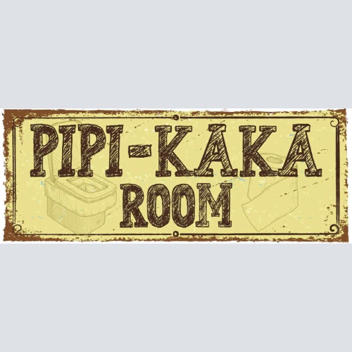 Schild Pipi Kaka Room Toilette WC Klo Papier Damen Herren 27x10 Blech od.Holz