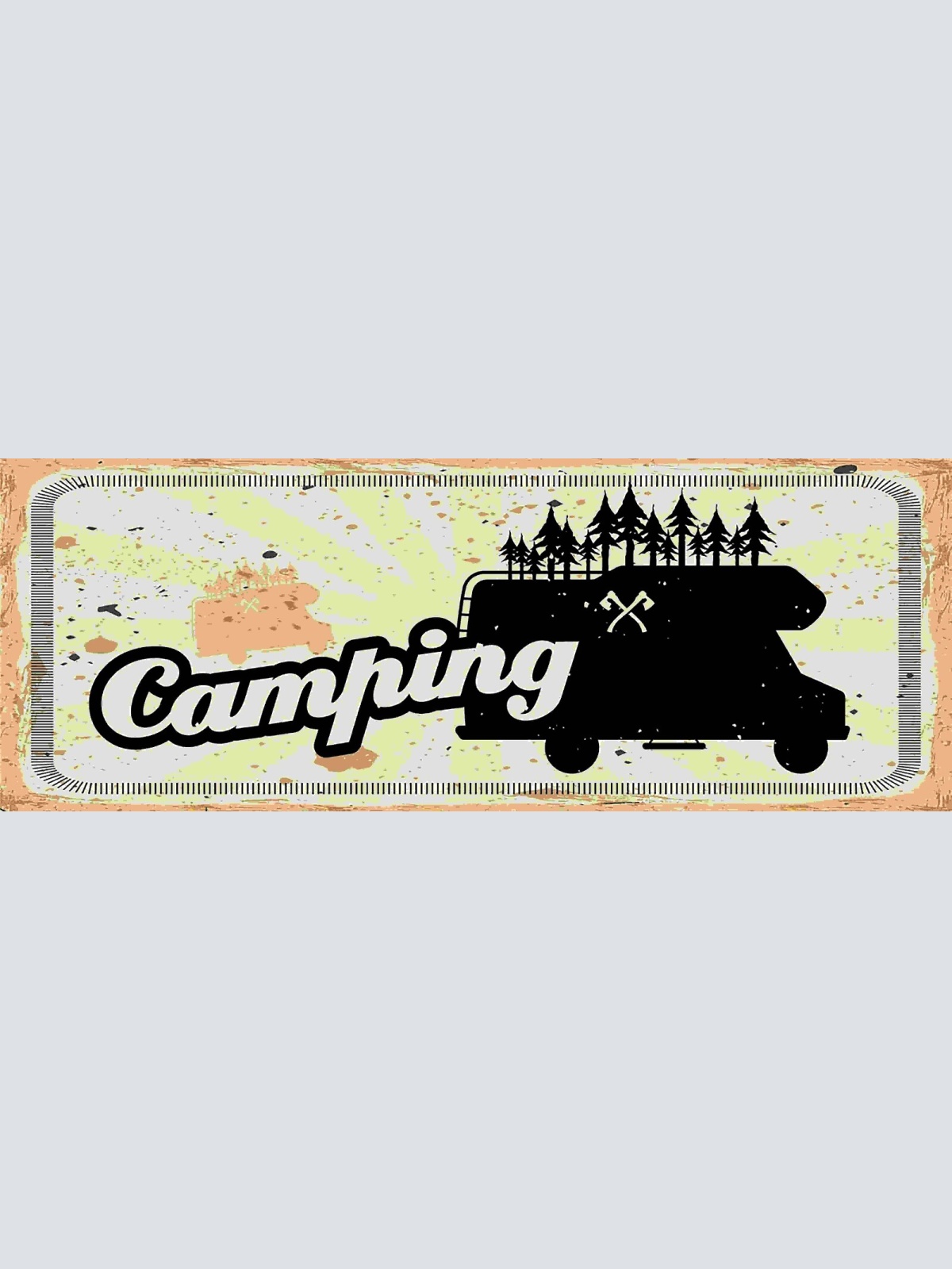 Schild Camping Campen Camper Wohnwagen Platz Zelten Zelt 27x10 Blech od.Holz