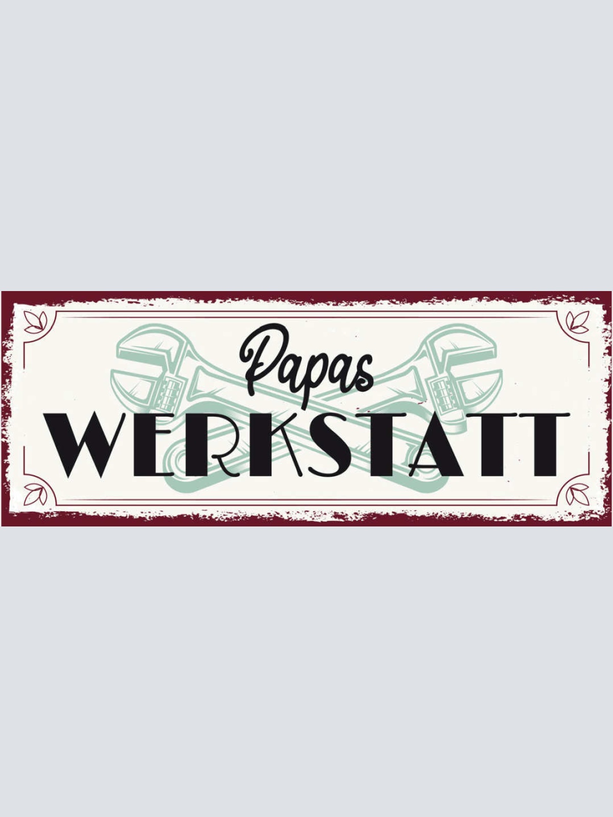 Schild Papas Werkstatt Vater Handwerk Basteln Werkzeug 27x10 Blech od.Holz