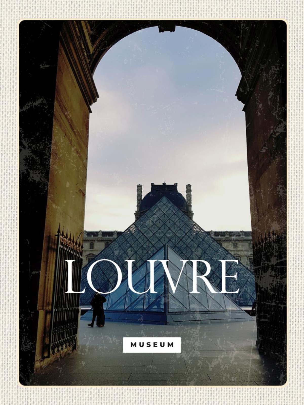 Schild Louvre Museum Paris Frankreich Kunst 12x18 20x30 30x40 Blech od. Holz