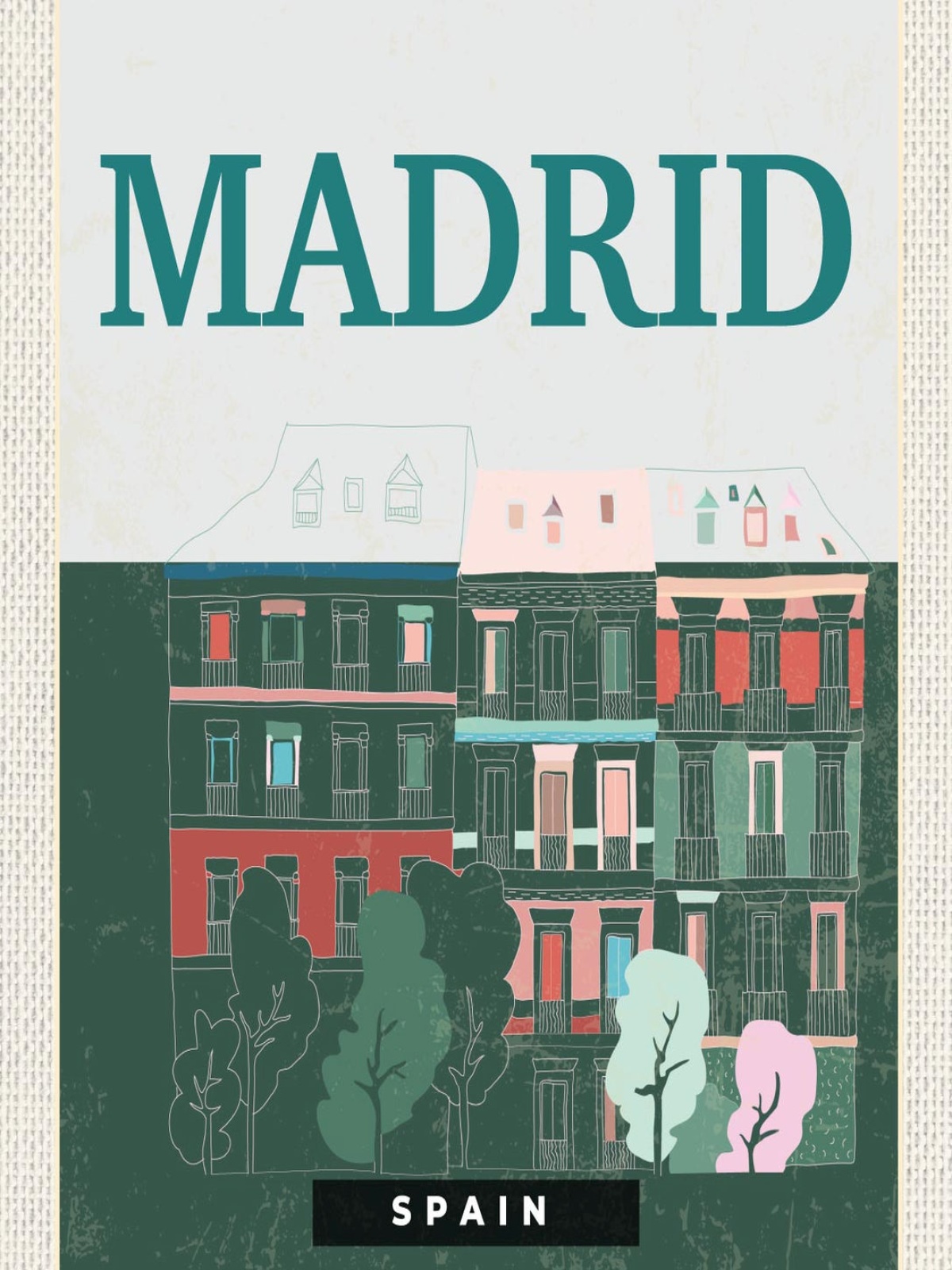 Schild Madrid Spain Spanien Stadt Haus Gebäude 12x18 20x30 30x40 Blech od. Holz