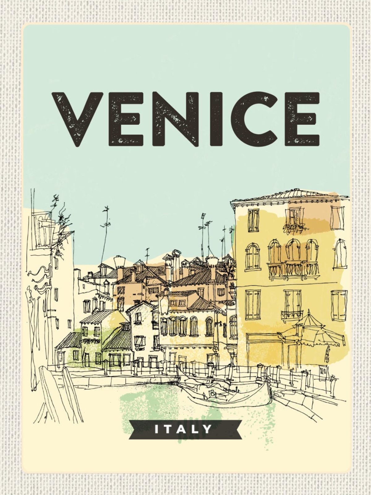 Schild Venice Italy Venedig Italien Gondel Stadt 12x18 20x30 30x40 Blech/Holz