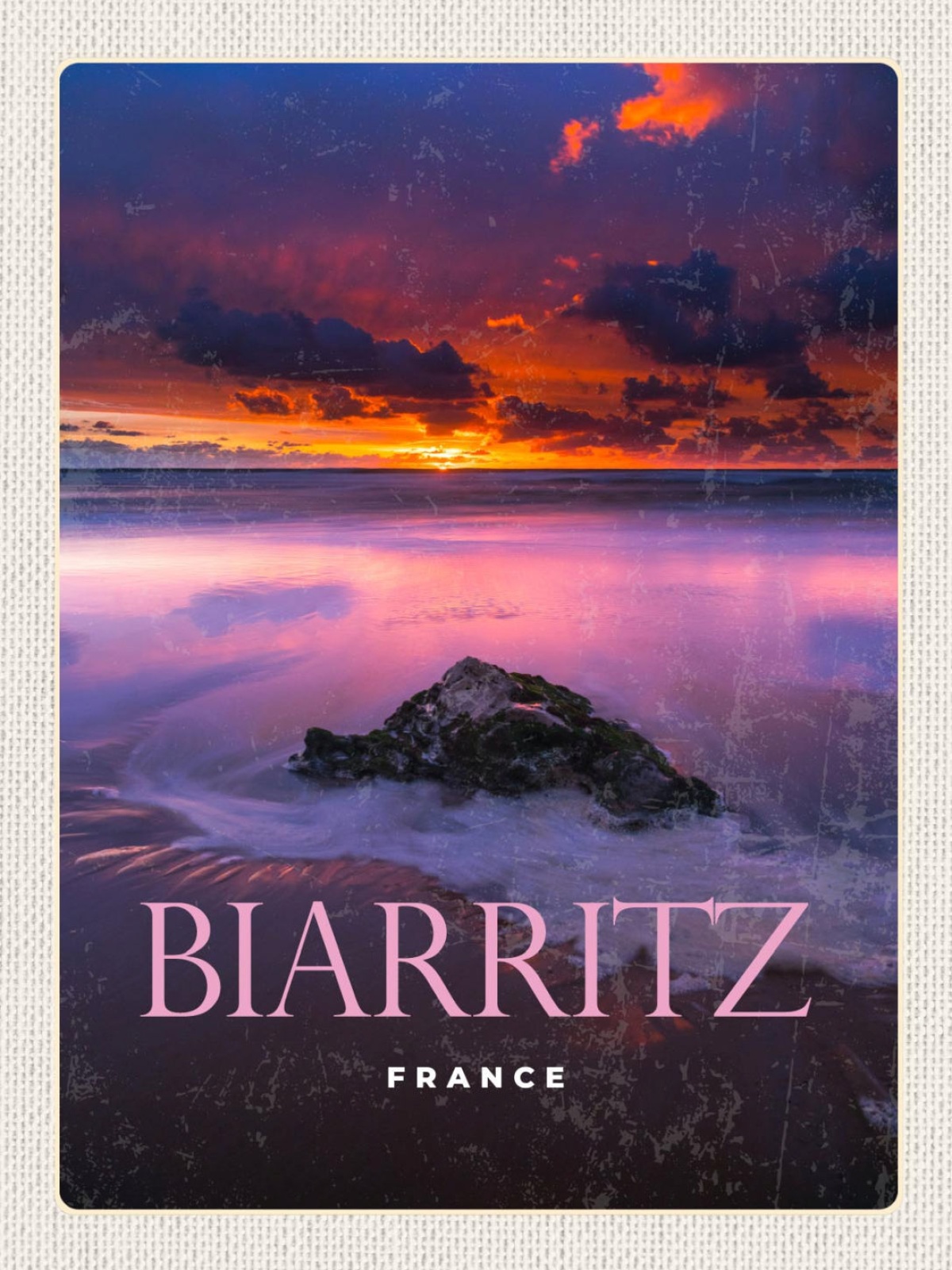 Schild Biarritz France Frankreich Küste Meer 12x18 20x30 30x40 Blech od. Holz