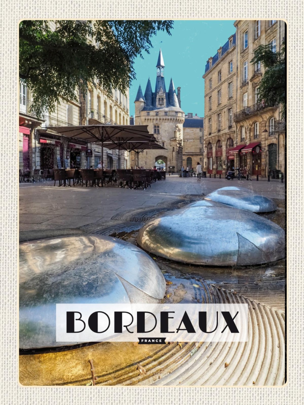 Schild Bordeaux France Frankreich Stadt Platz 12x18 20x30 30x40 Blech od. Holz