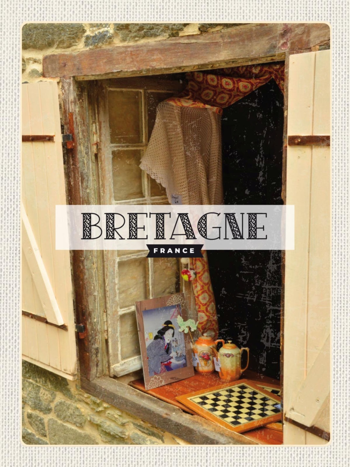 Schild Bretagne France Frankreich Haus Fenster 12x18 20x30 30x40 Blech od. Holz