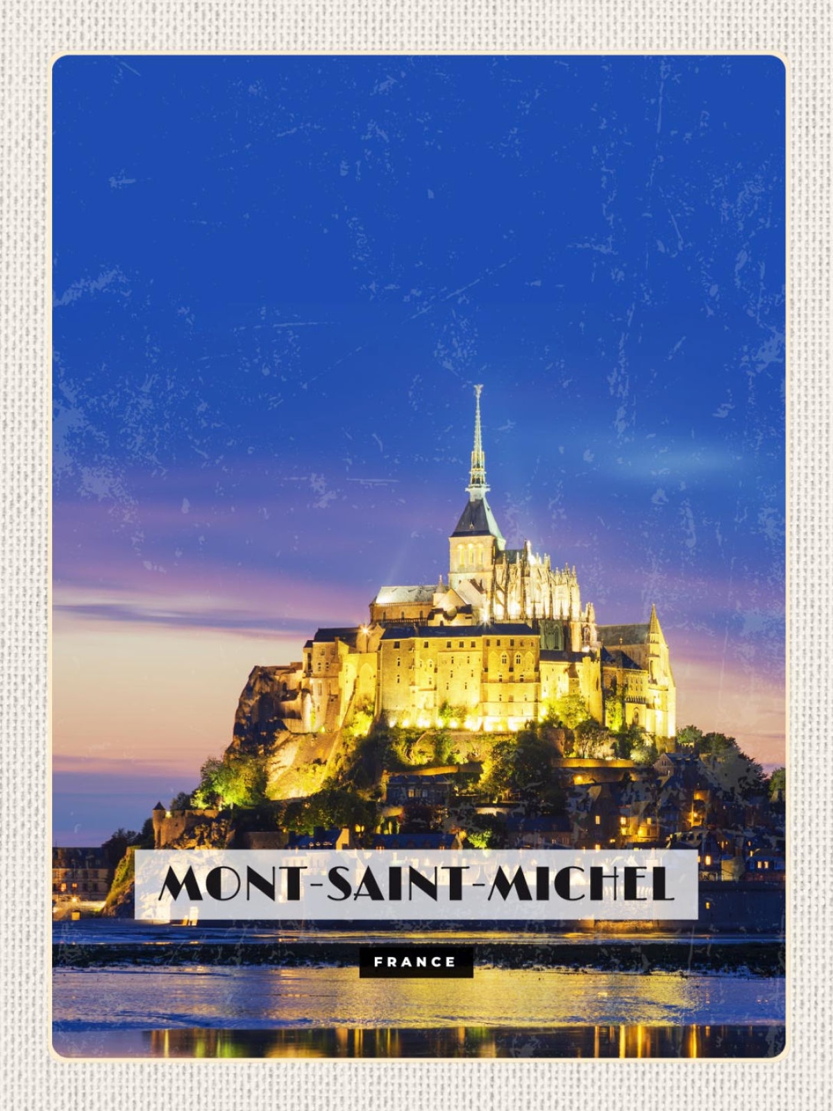 Schild Mont-Saint-Michel France Frankreich Insel 12x18 20x30 30x40 Blech/Holz