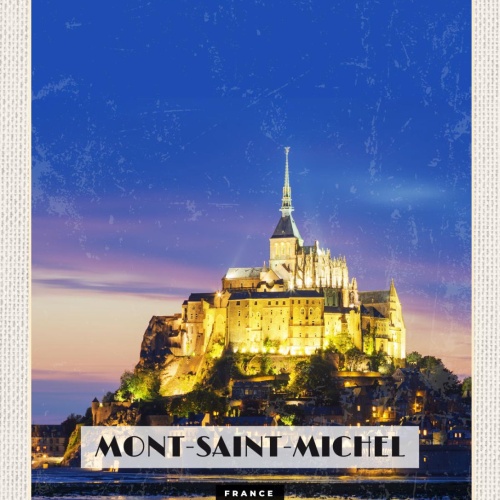 Schild Mont-Saint-Michel France Frankreich Insel 12x18 20x30 30x40 Blech/Holz