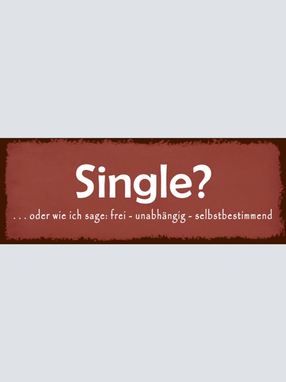 Schild Single Oder Wie Ich Sage Frei Unabhängig Selbstbestimmt 27 x 10