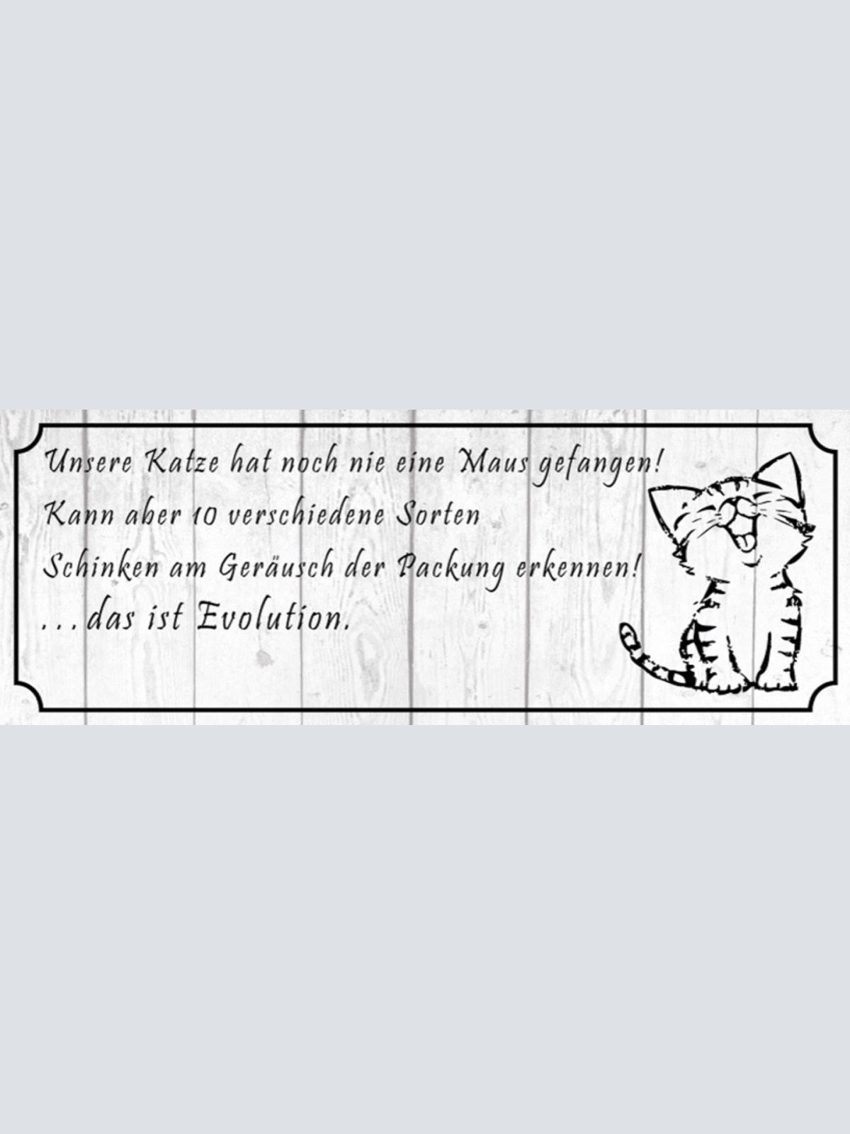 Schild Unsere Katze Hat Noch Nie Maus Gefangen Schinken Am Geräusch Erkennen