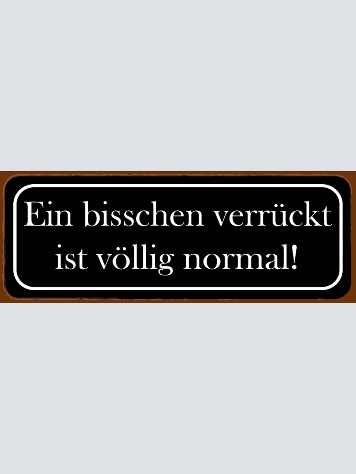 Schild Ein Bisschen Verrückt Ist Völlig Normal Einzigartig 27 x 10 Blech od.Holz