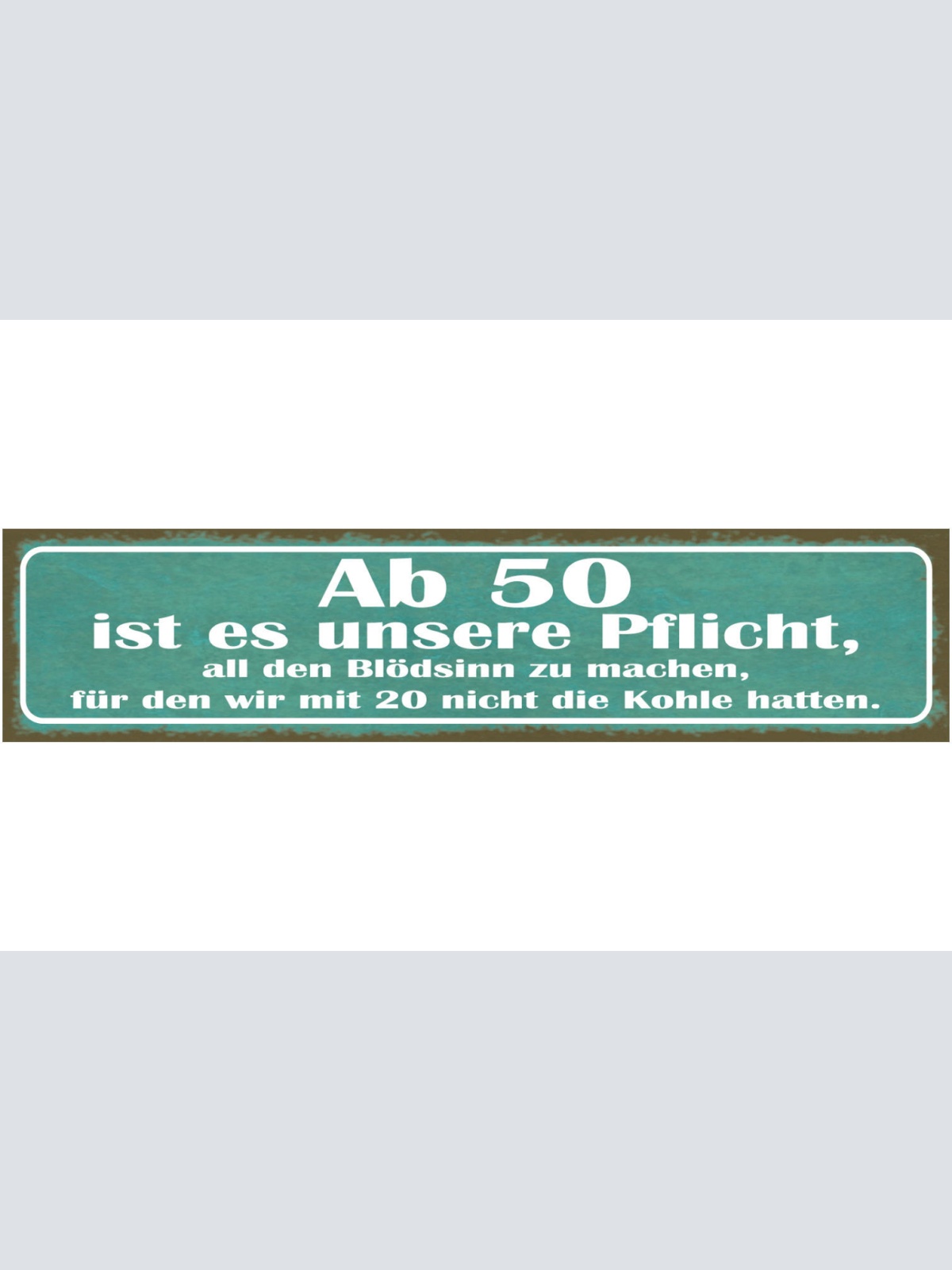Schild Ab 50 Ist Es Unsere Pflicht All Den Blödsinn Zu Machen Mit 20 Keine Kohle