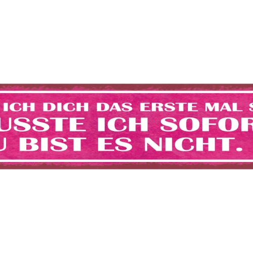 Schild Als Ich Dich Das Erste Mal Sah Wusste Ich Sofort Du Bist Es Nicht 46 x 10
