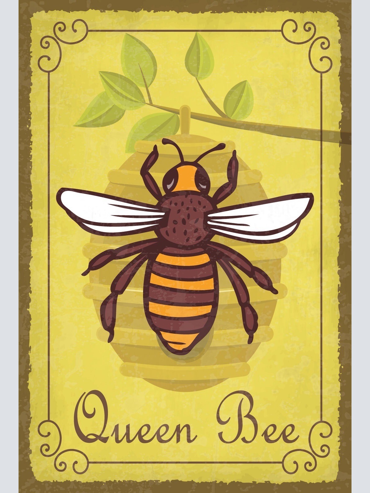 Schild Queen Bee Biene Königin Honig Imker 12x18 / 20x30 / 30x40 Blech od. Holz