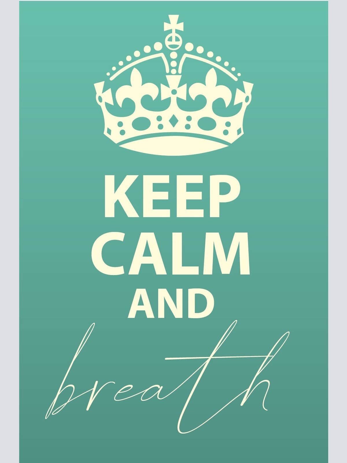 Schild Keep Calm Breath Durch Atmen Ruhig 12x18 / 20x30 / 30x40 Blech od. Holz