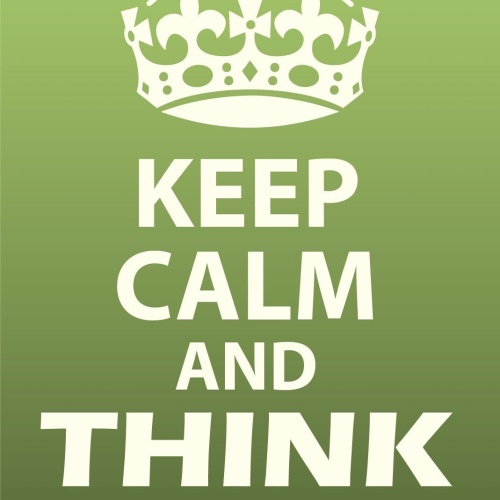 Schild Keep Calm Think On Ruhig Denken 12x18 / 20x30 / 30x40 Blech od. Holz