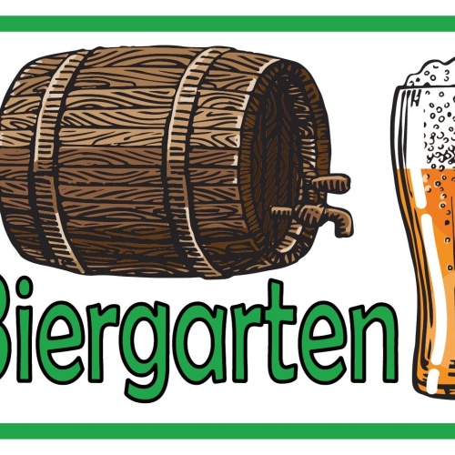Schild Bier Garten Alkohol Gasthaus Lokal 12x18 / 20x30 / 30x40 Blech od. Holz