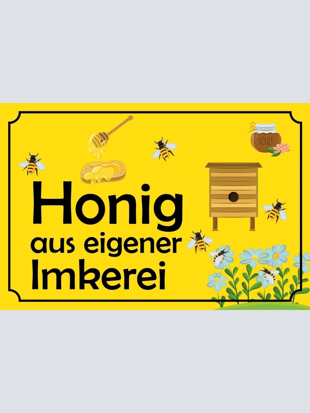 Schild Honig Imkerei Verkauf Biene Stand 12x18 / 20x30 / 30x40 Blech od. Holz