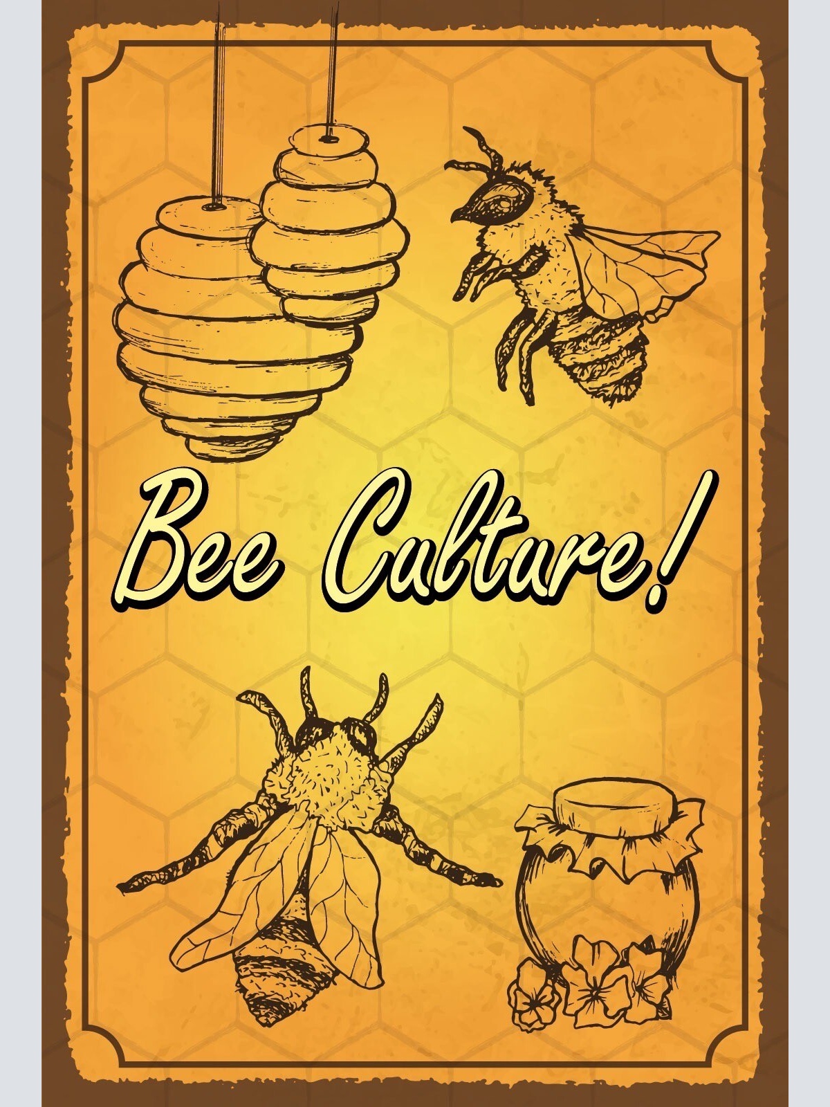 Schild Bee Culture Honig Biene Imker Kultur 12x18 / 20x30 / 30x40 Blech od. Holz