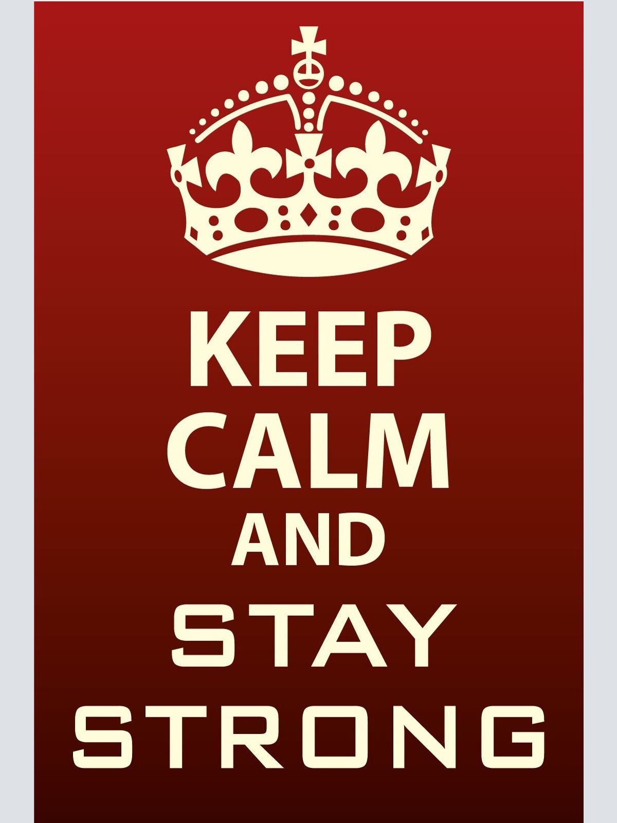 Schild Keep Calm Stay Strong Stark bleiben 12x18 / 20x30 / 30x40 Blech od. Holz
