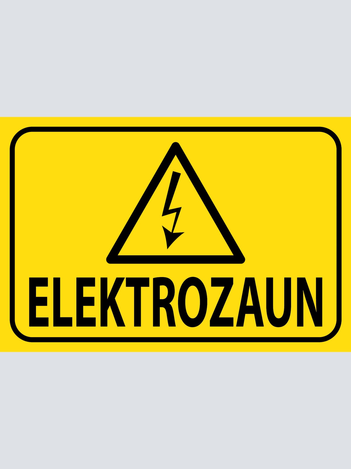 Schild Elektro Zaun Strom Vorsicht Gefahr 12x18 / 20x30 / 30x40 Blech od. Holz