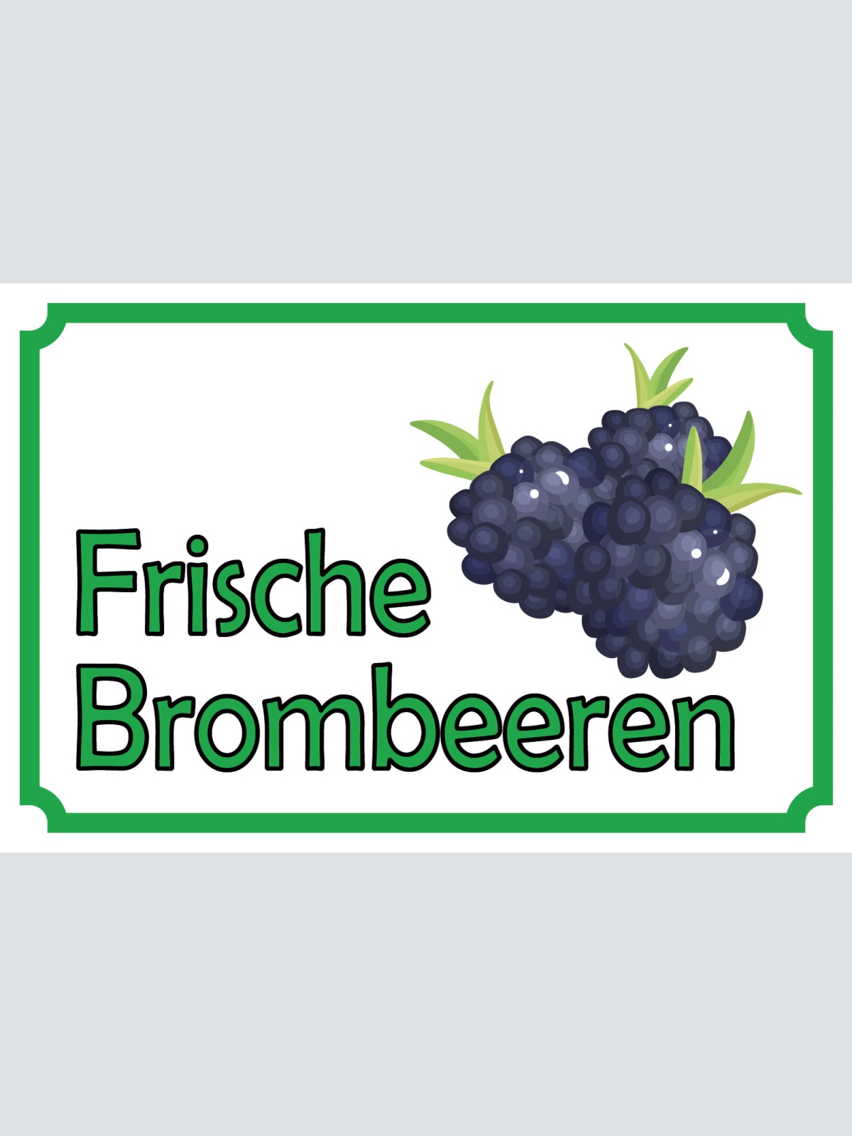 Schild Frische Brombeeren Obst Verkauf 12x18 / 20x30 / 30x40 Blech od. Holz