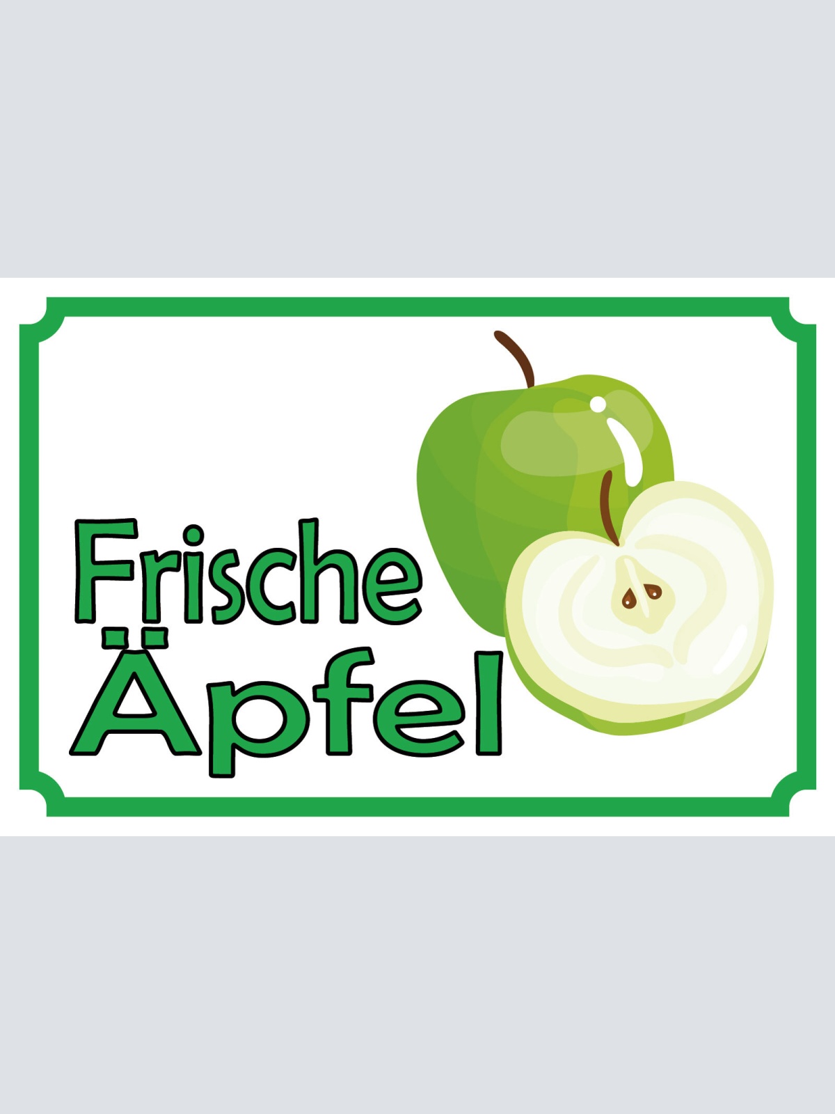 Schild Frische Äpfel Apfel Obst Verkauf 12x18 / 20x30 / 30x40 Blech od. Holz