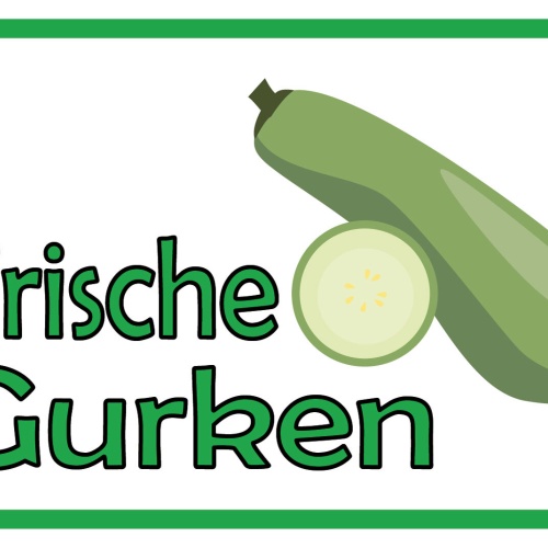 Schild Frische Gurken Gurke Gemüse Verkauf 12x18 / 20x30 / 30x40 Blech od. Holz