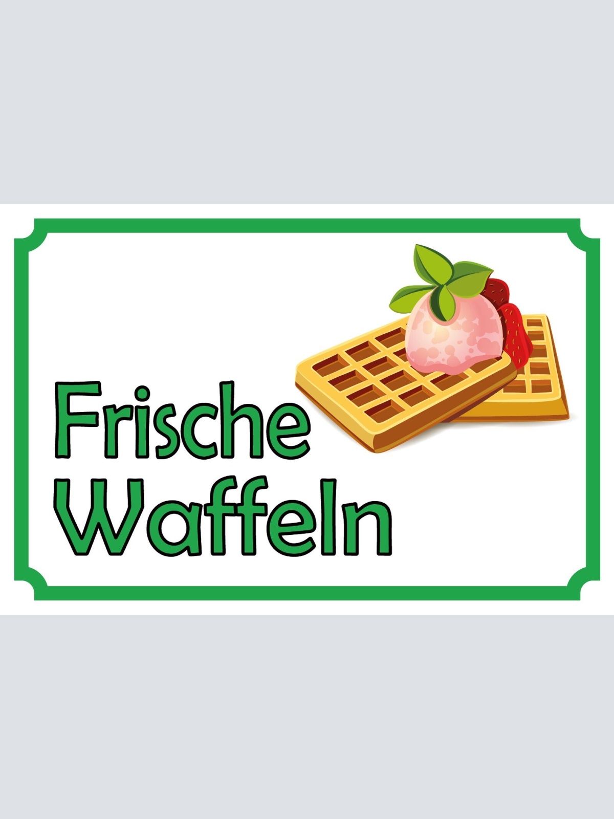 Schild Frische Waffeln Imbiss Verkauf Stand 12x18 / 20x30 / 30x40 Blech od. Holz